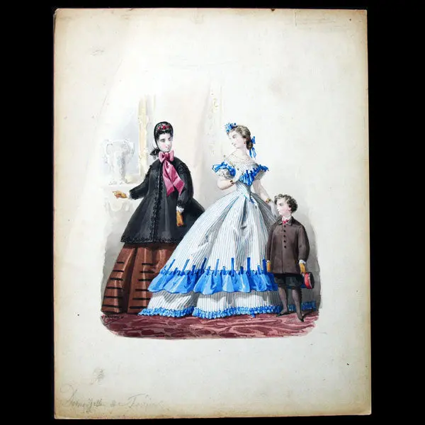 Dessin D'emile Préval Pour Le Journal Des Demoiselles (1864) 1
