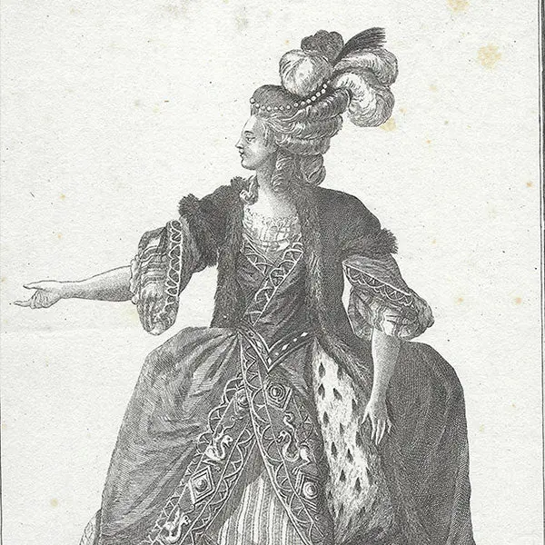 Gallerie Des Modes Et Costumes Français, 1778-1787, Gravure N° Bb 151, Vêtement D'idamé Dans L'orphelin De La Chine 2