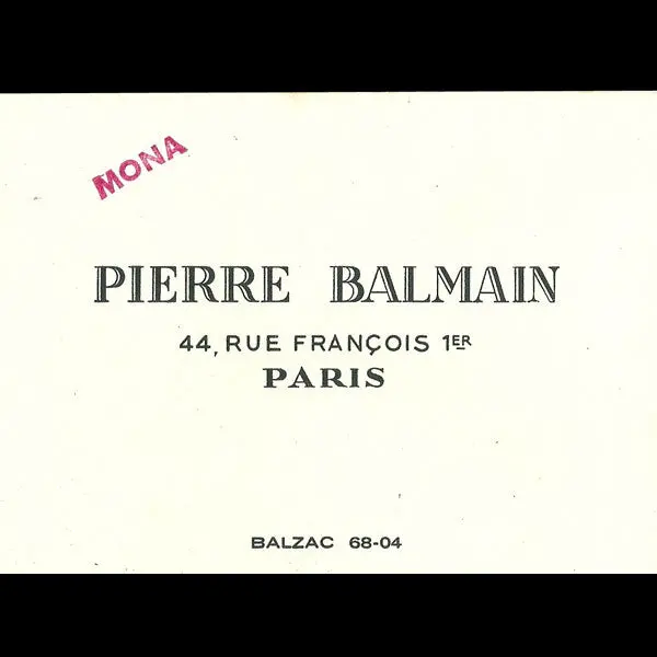 Balmain, Carnet De Défilé, Circa 1955 1