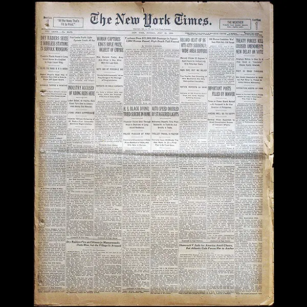 The New York Times, July 20Th 1930 1