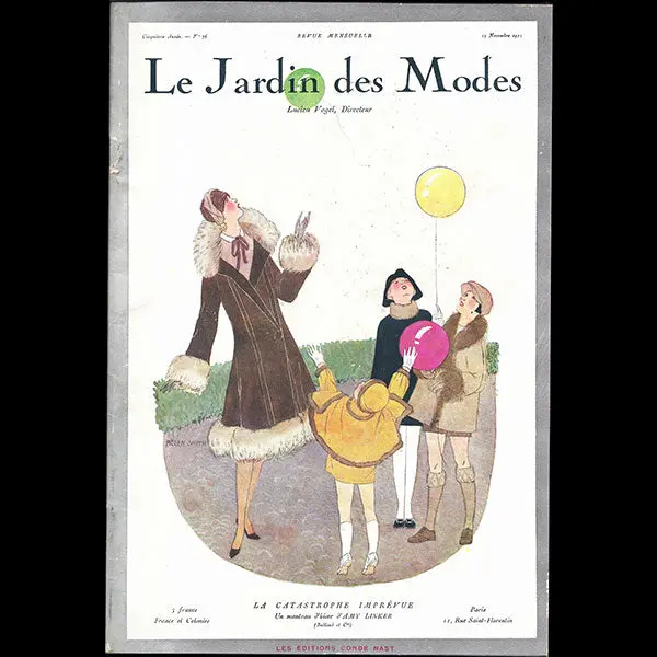 Le Jardin Des Modes, N°76, 15 Novembre 1925, Couverture D'helen Smith 1