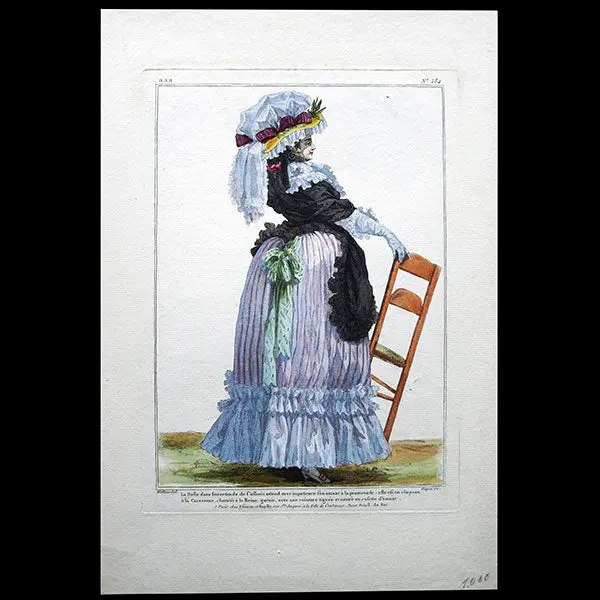 Gallerie Des Modes Et Costumes Français, 1778-1787, Gravure N° Aaa 284, Belle Dans L'incertitude Par Watteau (1785) 1