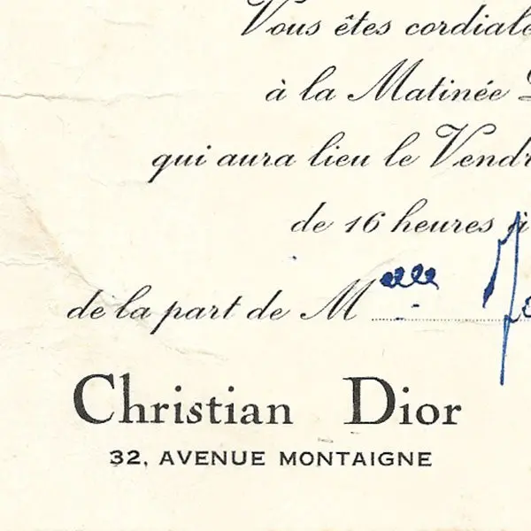 Christian Dior - Carton D'invitation À La Matinée Dansante Pour La Sainte-Catherine (1955) 2