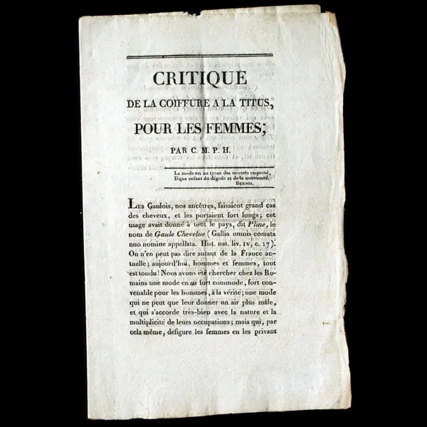Critique De La Coiffure À La Titus Pour Les Femmes Par C. M. P. H. 1