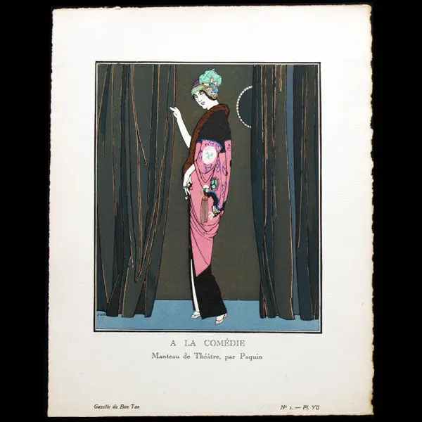 Gazette Du Bon Ton - A La Comédie, Manteau De Théâtre De Paquin, Planche De Gosé (N°1, 1912) 1
