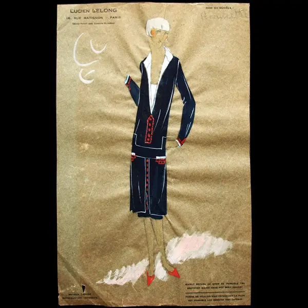 Dessin De La Maison Lucien Lelong, Modèle Mounette (Circa 1925) 1