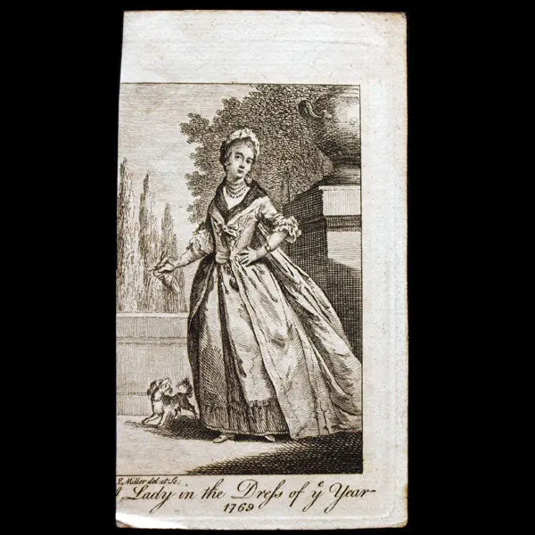 A Lady In The Newest Dress Of 1769, Gravure Du Ladies Own Memorandum Book (1769) 1