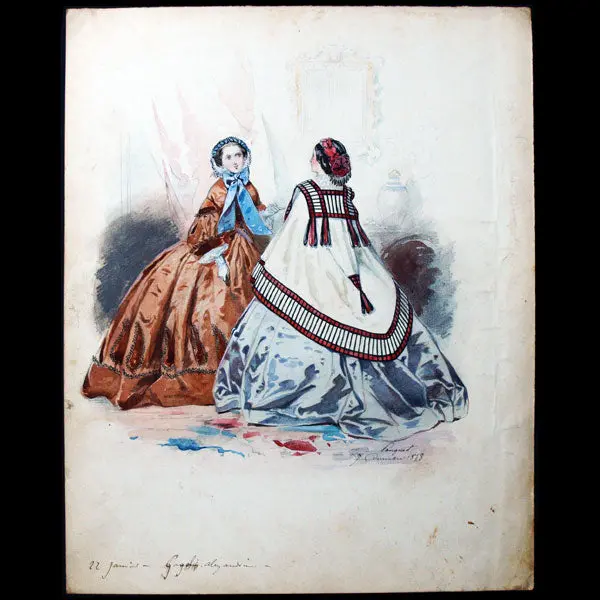 Dessin D'hippolyte Pauquet Pour Le Journal Des Demoiselles (1858) 1