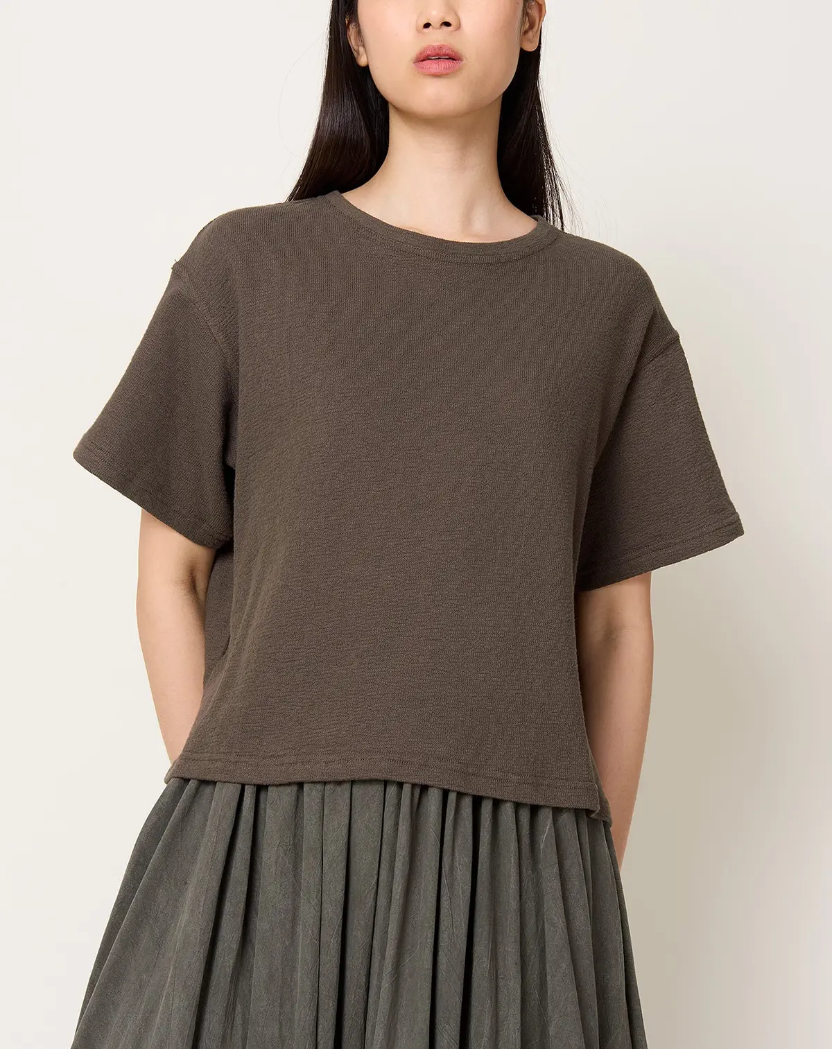 Cropped Tee In Grey 1