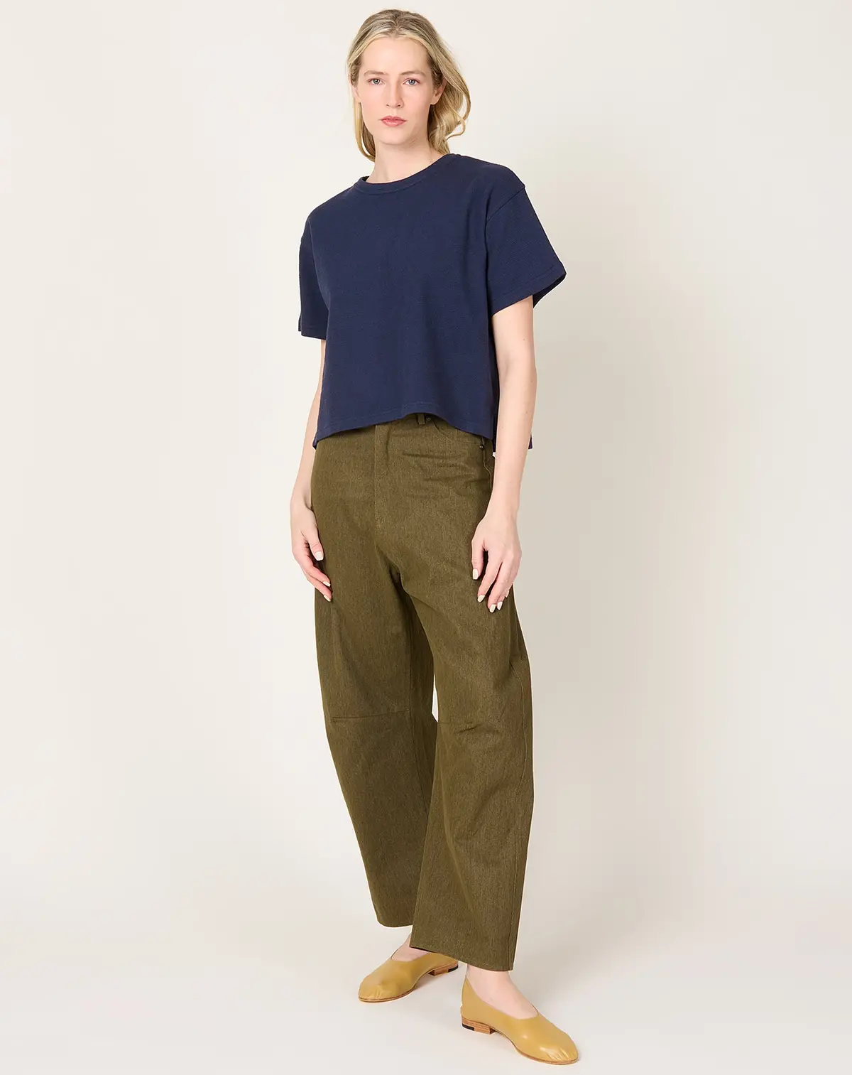 Signature Cropped Tee In Navy 1