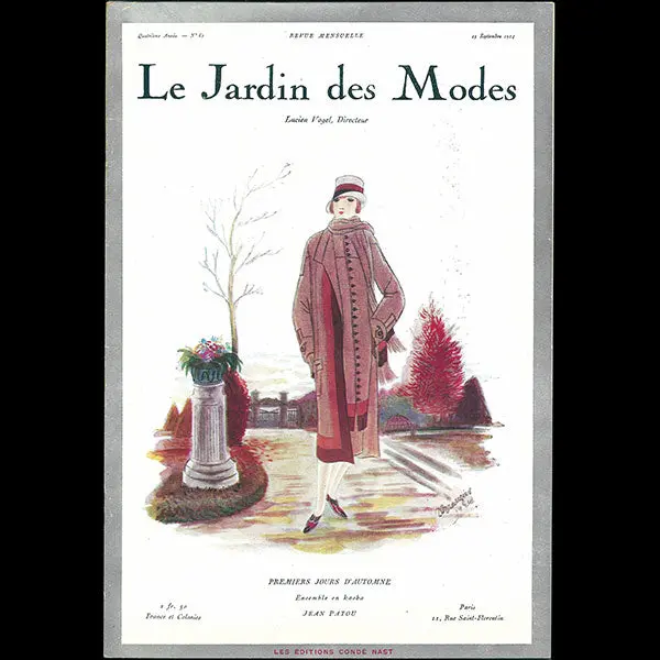 Le Jardin Des Modes, N°62, 15 Septembre 1924, Couverture De Jean Grangier 1