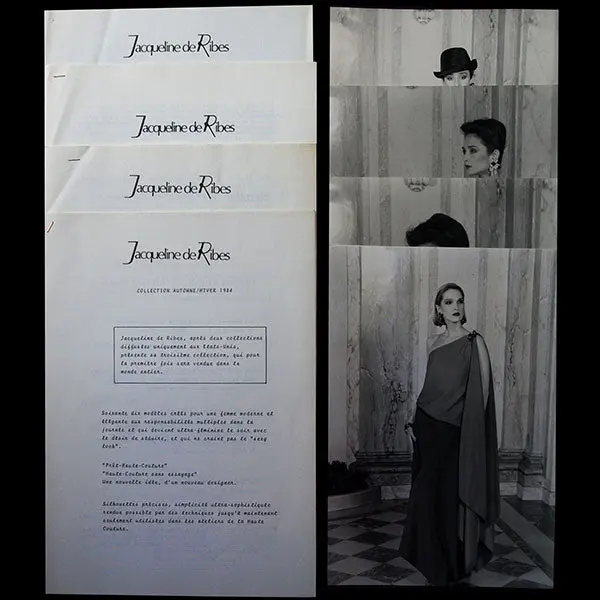 Jacqueline De Ribes - Dossier De Présentation De La Collection Automne/Hiver 1984 1