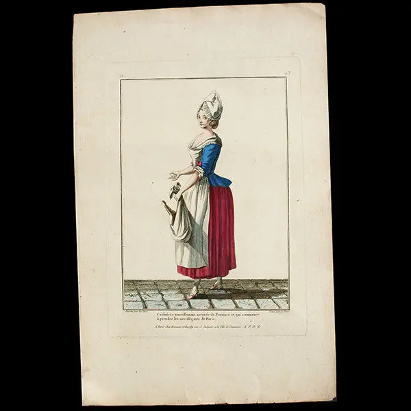 Gallerie Des Modes Et Costumes Français, Gravure N° H 47, Cuisinière Nouvellement Arrivée De Province (1778) 1