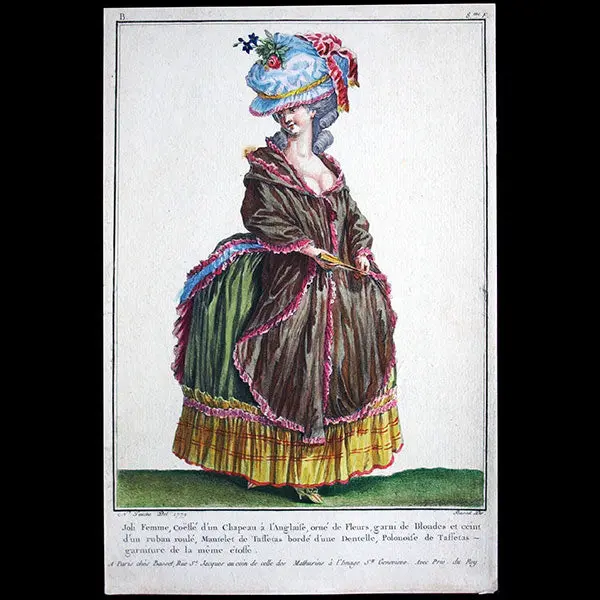 Basset - Mantelet Et Polonaise De Taffetas, 2Ème Cahier De La Collection D'habillements Modernes Et Galants (1779) 1