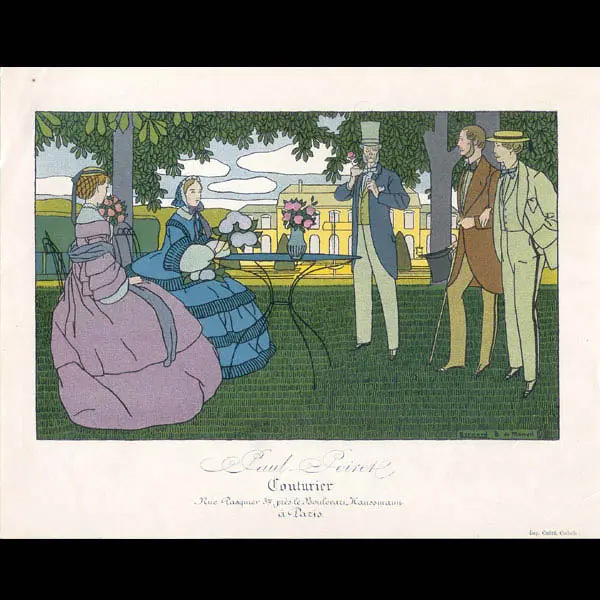 Poiret - Paul Poiret Couturier Rue Pasquier 37, Carte Publicitaire Par Boutet De Monvel (1907) 1