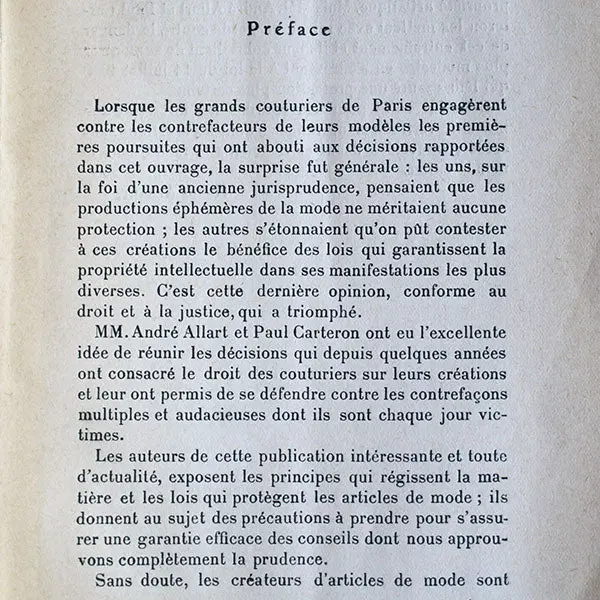 La Mode Devant Les Tribunaux, Législation & Jurisprudence (1914) 2