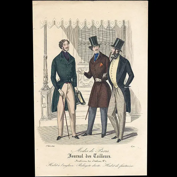Modes De Paris, Journal Des Tailleurs, Gravures De Mode Masculine (1844) 1