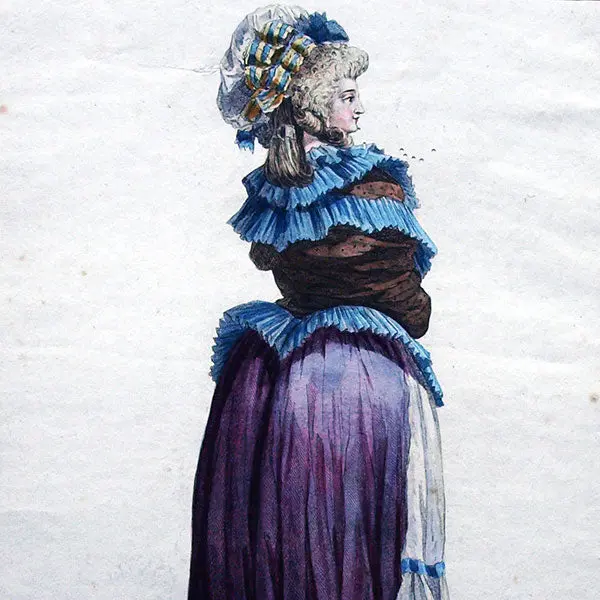 Gallerie Des Modes Et Costumes Français, 1778-1787, Gravure N° Bbb 294, La Jeune Indifférente Par Watteau (1785) 2