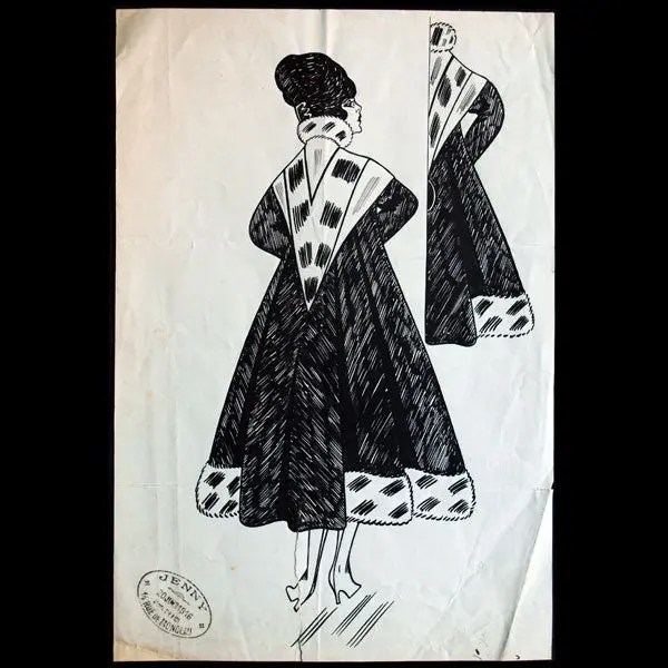 Jenny - Glanys, Dessin D'un Manteau, 14 Rue Monceau, Paris (1916) 1