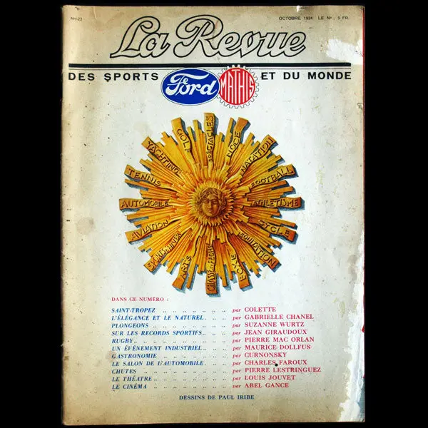 La Revue Des Sports Et Du Monde Ford Mathis, N°23 (Octobre 1934) 1