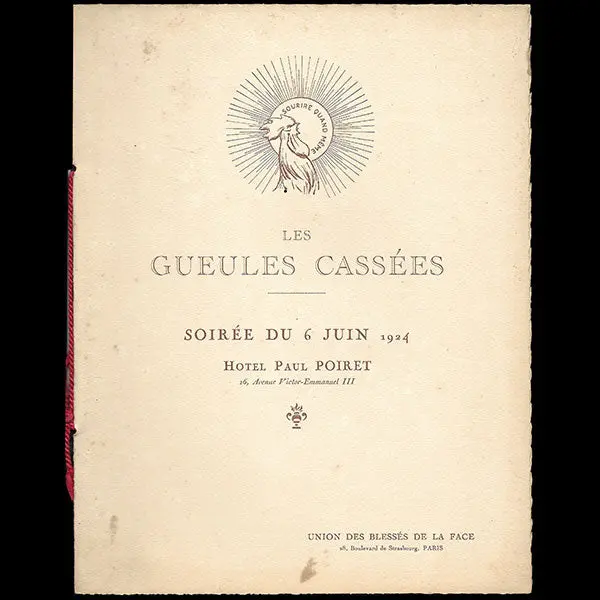 Paul Poiret - Programme De La Soirée Les Gueules Cassées Du 6 Juin 1924 1