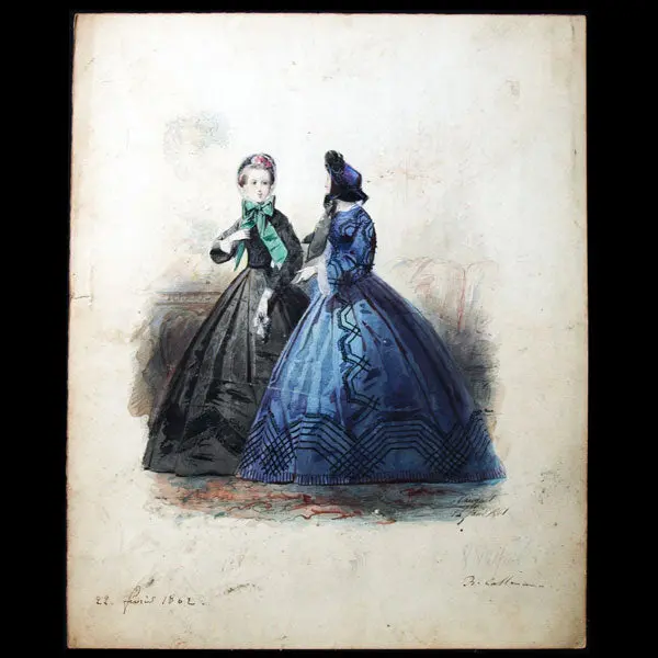Dessin D'hippolyte Pauquet Pour Le Petit Courrier Des Dames (1861) 1