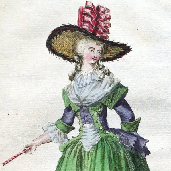 Cabinet Des Modes, Planche I, 22Ème Cahier - Femme En Caraco À La Cauchoise (1Er Octobre 1786) 2
