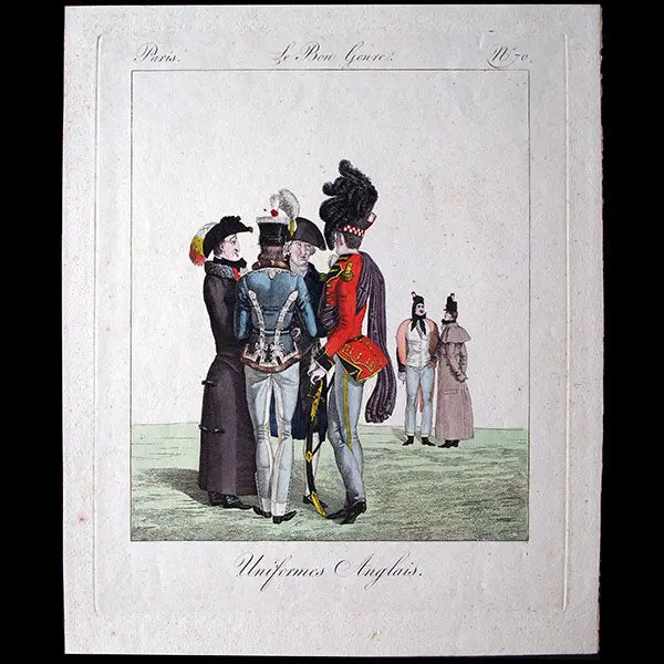 Le Bon Genre, Gravure N°70, Uniformes Anglais (1814) 1