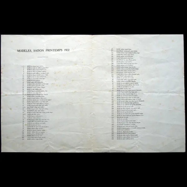 Lucile, Programme De Défilé, Printemps 1922 2
