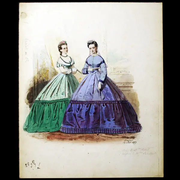 Dessin D'hippolyte Pauquet Pour Le Petit Courrier Des Dames (1863) 1
