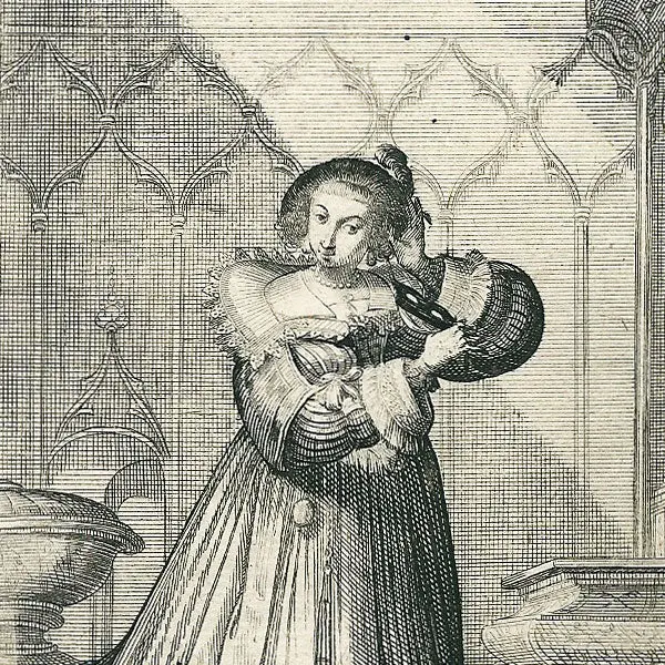 Abraham Bosse - La Noblesse Française À L'eglise - Figure Féminine (Circa 1629) 2