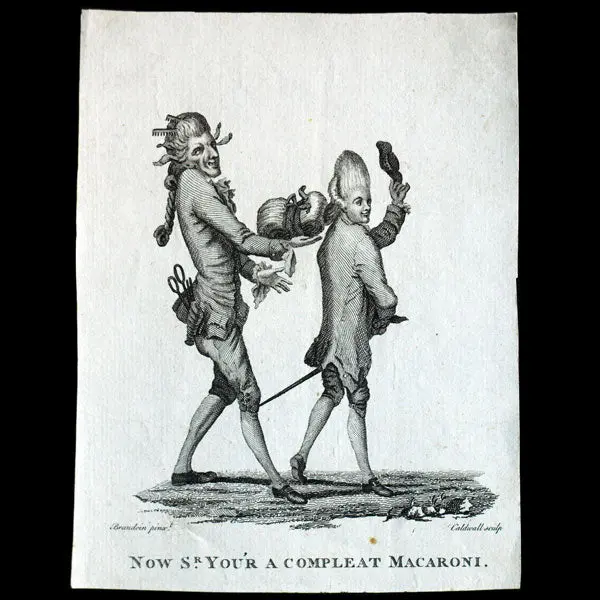 Now Sir You'r A Compleat Macaroni, Caricature Anglaise D'après Brandoin (1772) 1