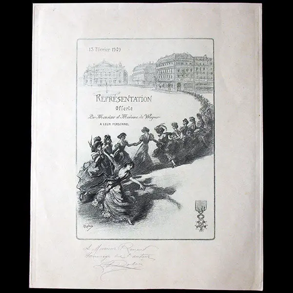 Drecoll - Invitation À Une Soirée De La Maison Drecoll, Tiré À Part De Léopold Robin (1909) 1