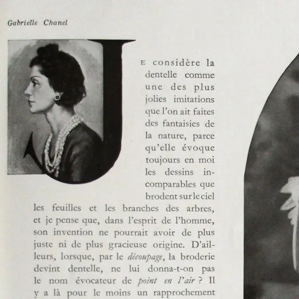 L’Illustration, 29 Avril 1939 : « Dentelle » Par Gabrielle Chanel 2
