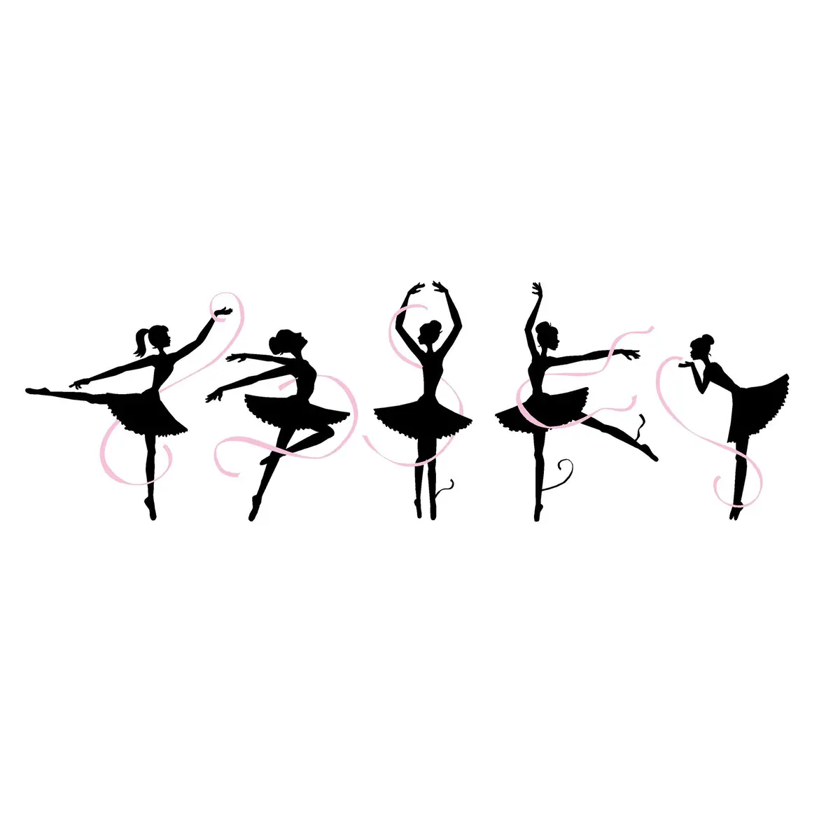 Five Ballerinas Paint-By-Number Wall Mural 1