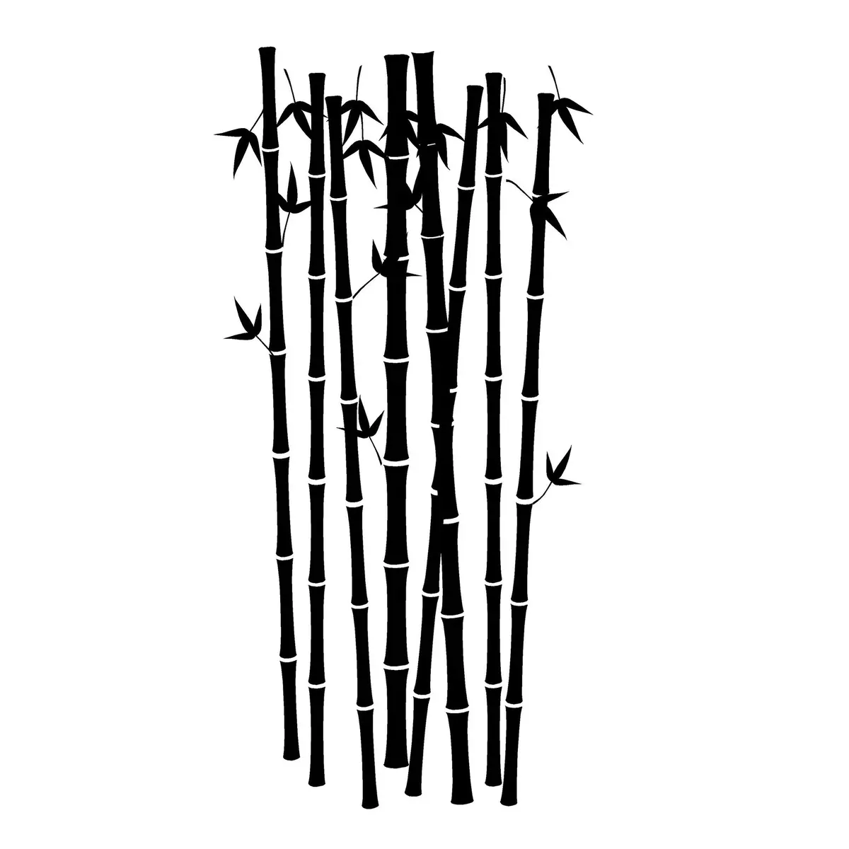 Bamboo Silhouettes Paint-By-Number Wall Mural 1