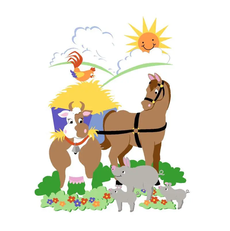 Barnyard Friends Paint-By-Number Wall Mural 1