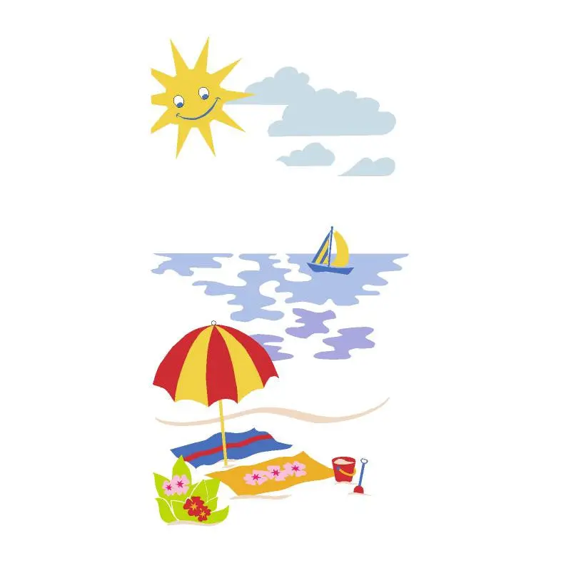 Beach Umbrella Paint-By-Number Wall Mural 1