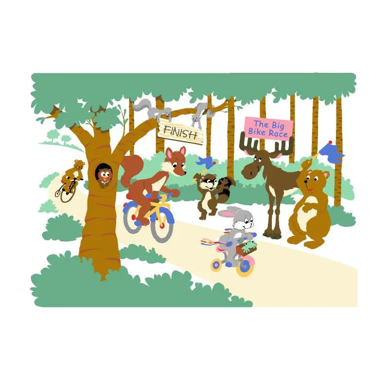 The Big Bike Race Wall Mural 1