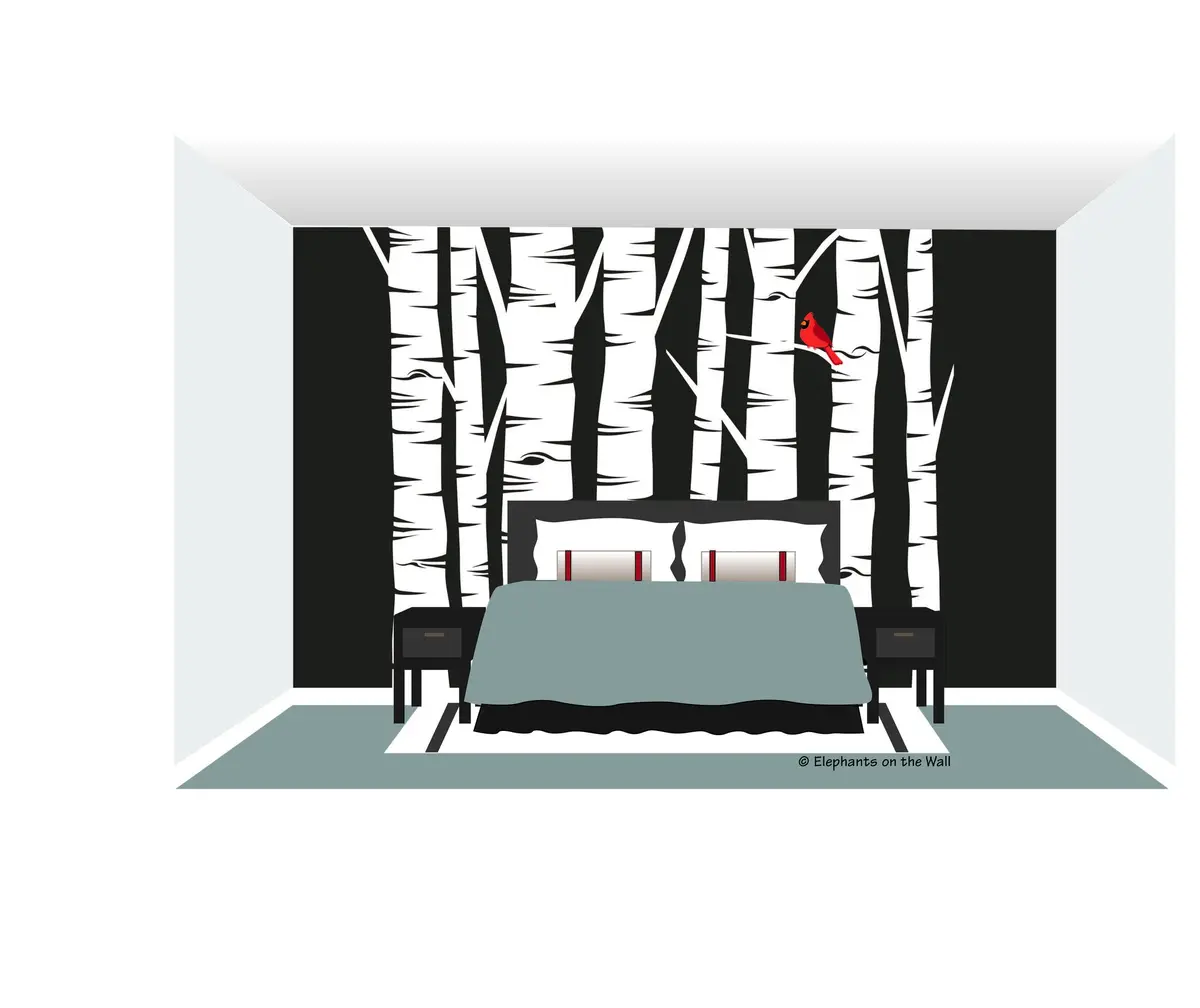 Birch Tree Forest Paint-By-Number Wall Mural 1