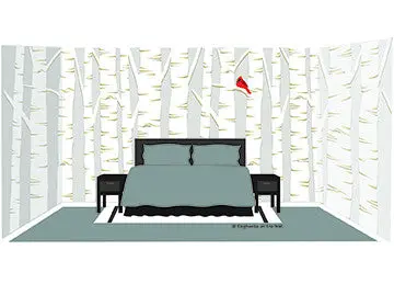 Birch Tree Forest Paint-By-Number Wall Mural 2