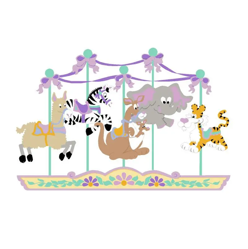 Carousel Of Critters Paint-By-Number Mural 1