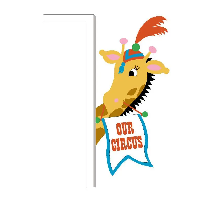 Circus Giraffe Doorhugger Paint-By-Number Mural 1