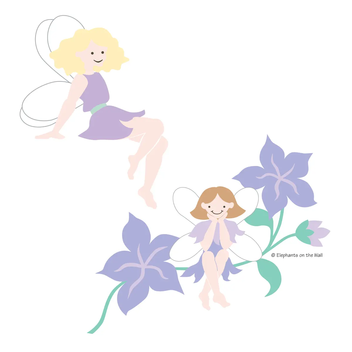 Corner  & Vine Fairies Paint-By-Number Mural 1