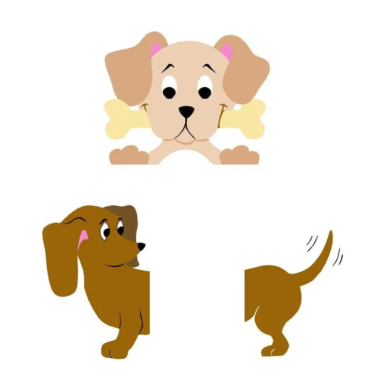 Dachshund & Peeking Pooch Paint-By-Number Mural 1