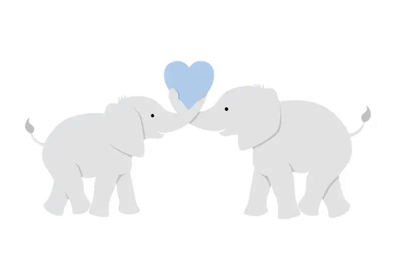Elephant Love Paint-By-Number Mural 2