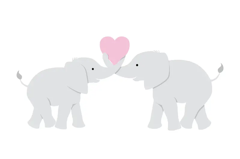 Elephant Love Paint-By-Number Mural 1