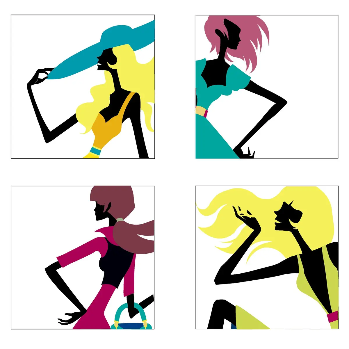 Fashionista Four Paint-By-Number Wall Mural 1