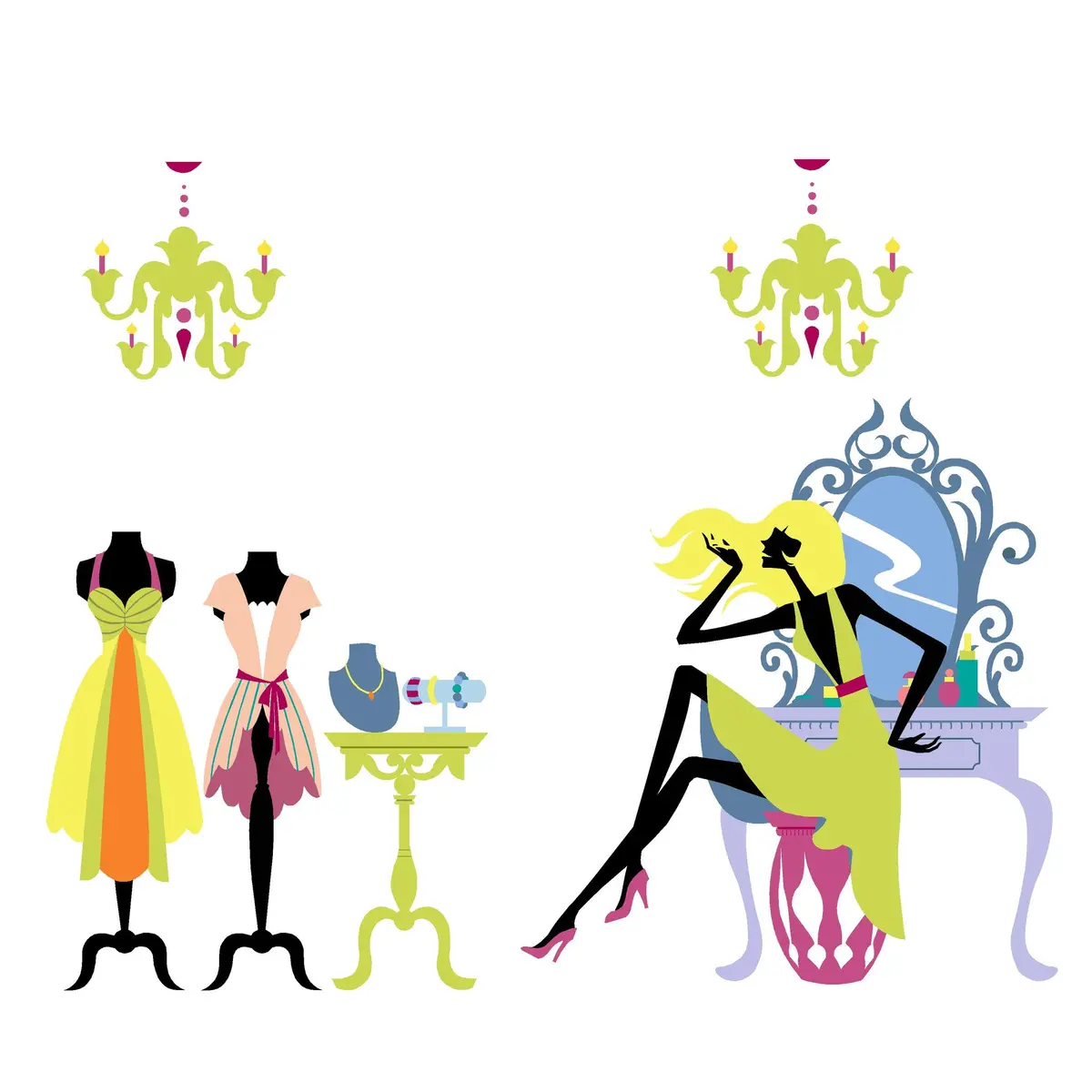 Fashionista In "Vogue" Paint-By-Number Wall Mural 1