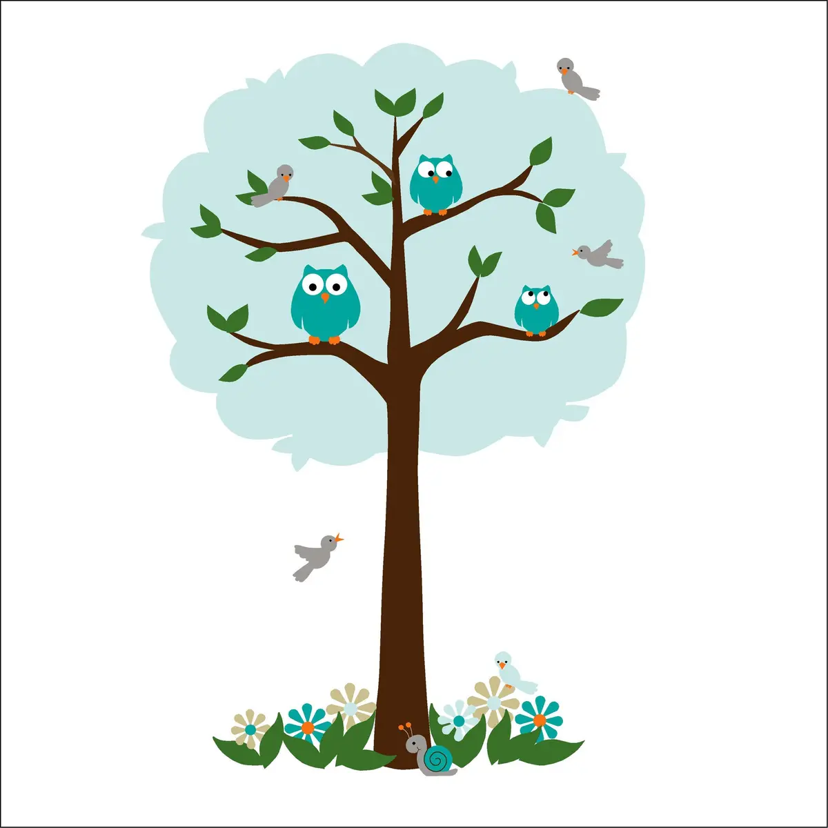 Feathery Friends Two Paint-By-Number Mural 1